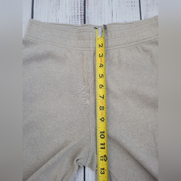 Everlane The Ribbed Flare Pant Heathered Oat Beige Medium Wide Leg - Picture 7 of 10